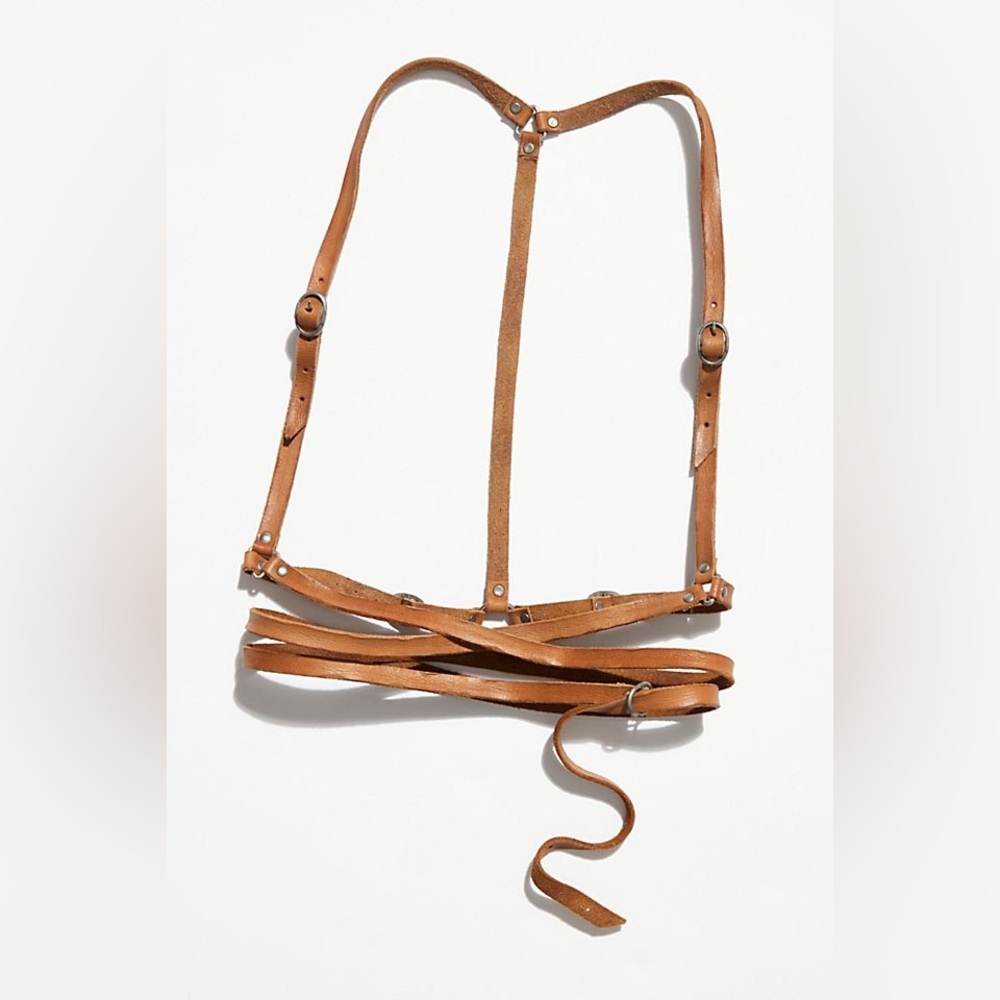 Free people leather harness belt